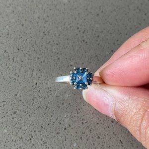 Size 7 Peoples Jewelry blue and silver ring